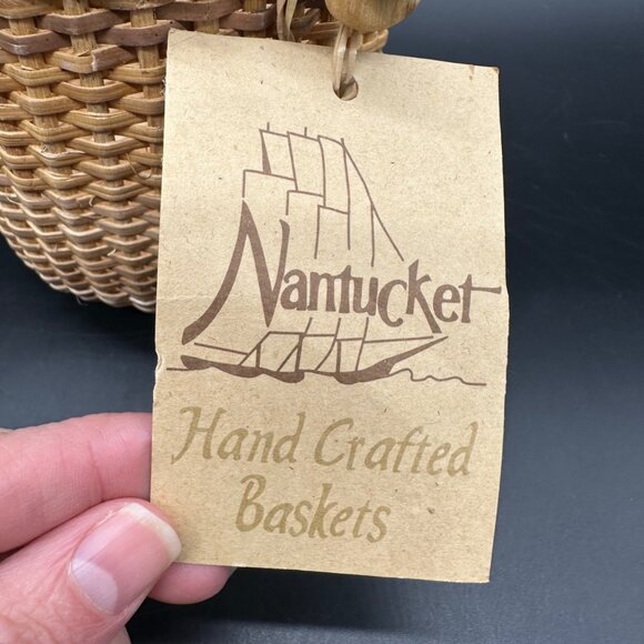Vintage Nantucket Baskets Handcrafted Woven Swing Handle Set of 2 Boho Farmhouse - Picture 8 of 12